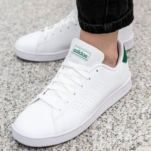 $80~STAN SMITH Adidas~White/Green Leather Sneakers